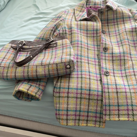 Wool coat and matching handbag from Coach.  Never worn or used. - Picture 6 of 9